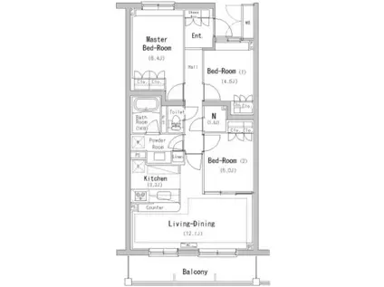 S-FORT横浜青葉台(3LDK/3階)の間取り写真
