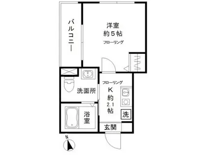 MELDIA田無町(1K/2階)の間取り写真