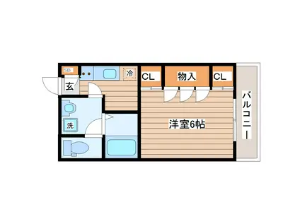 L´ALLURE(1K/2階)の間取り写真