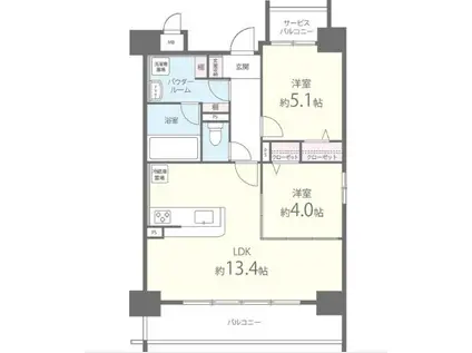 LE VERT高槻3F(2LDK/3階)の間取り写真