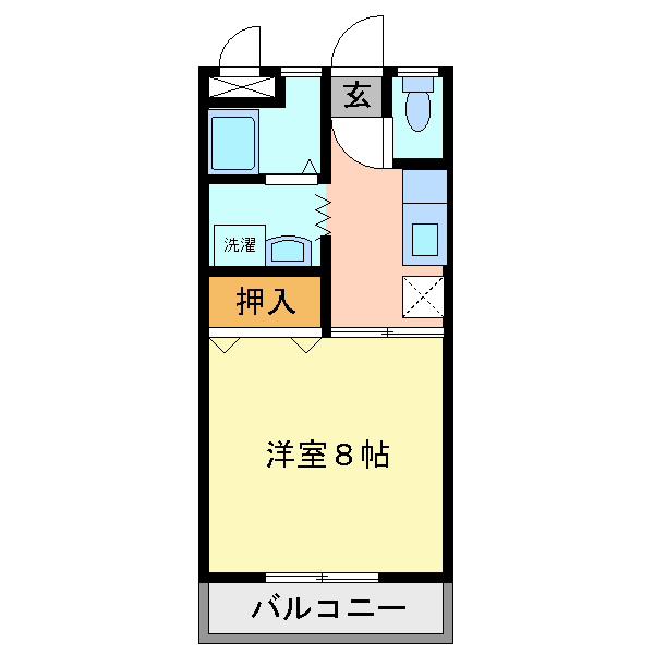 IKハウス(1K/2階)の間取り写真