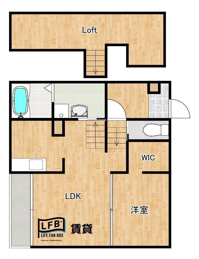 LFB APARTMENT宮島町(1LDK/1階)の間取り写真