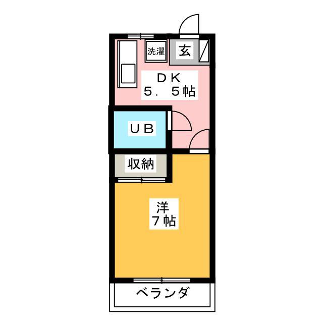 ANEXくぜ(1DK/3階)の間取り写真