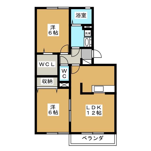 グランコート並柳A(2LDK/2階)の間取り写真