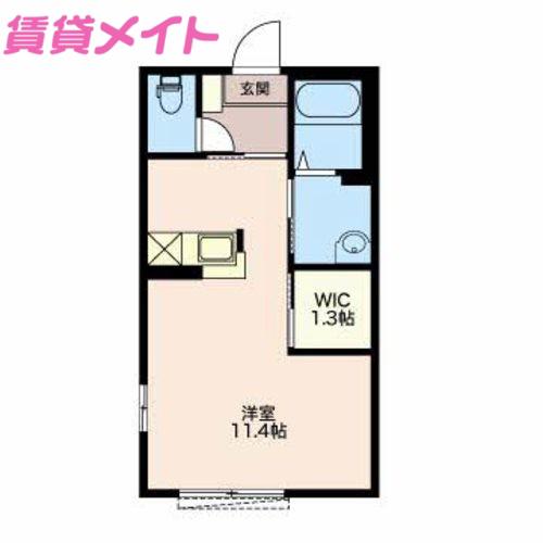 プルミエール(ワンルーム/1階)の間取り写真