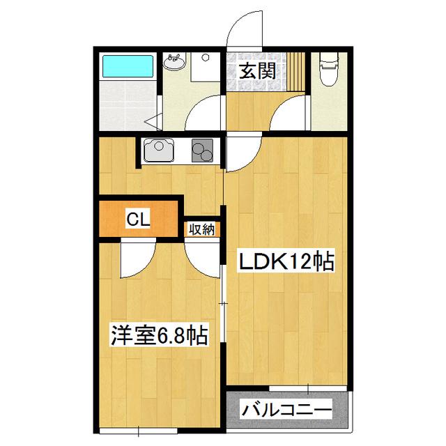 オルフェーヴル(1LDK/1階)の間取り写真