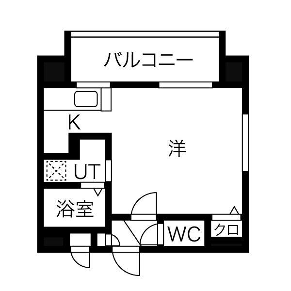 ハーモニーコート東札幌(1K/10階)の間取り写真