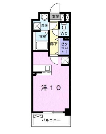 名取飯野坂壱番館(ワンルーム/6階)の間取り写真
