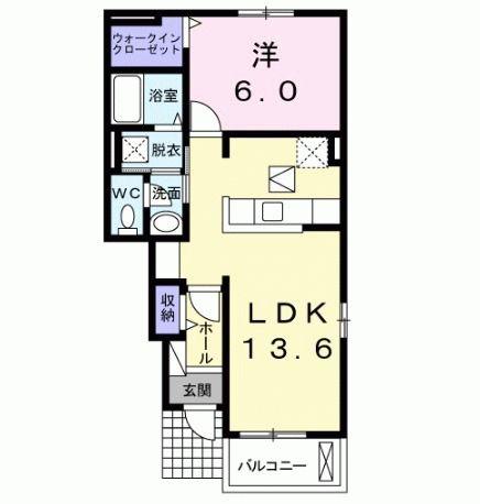 エテルノ・ピーヌ II(1LDK/1階)の間取り写真