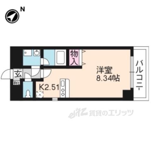 エンゼルプラザイースト1(ワンルーム/2階)の間取り写真