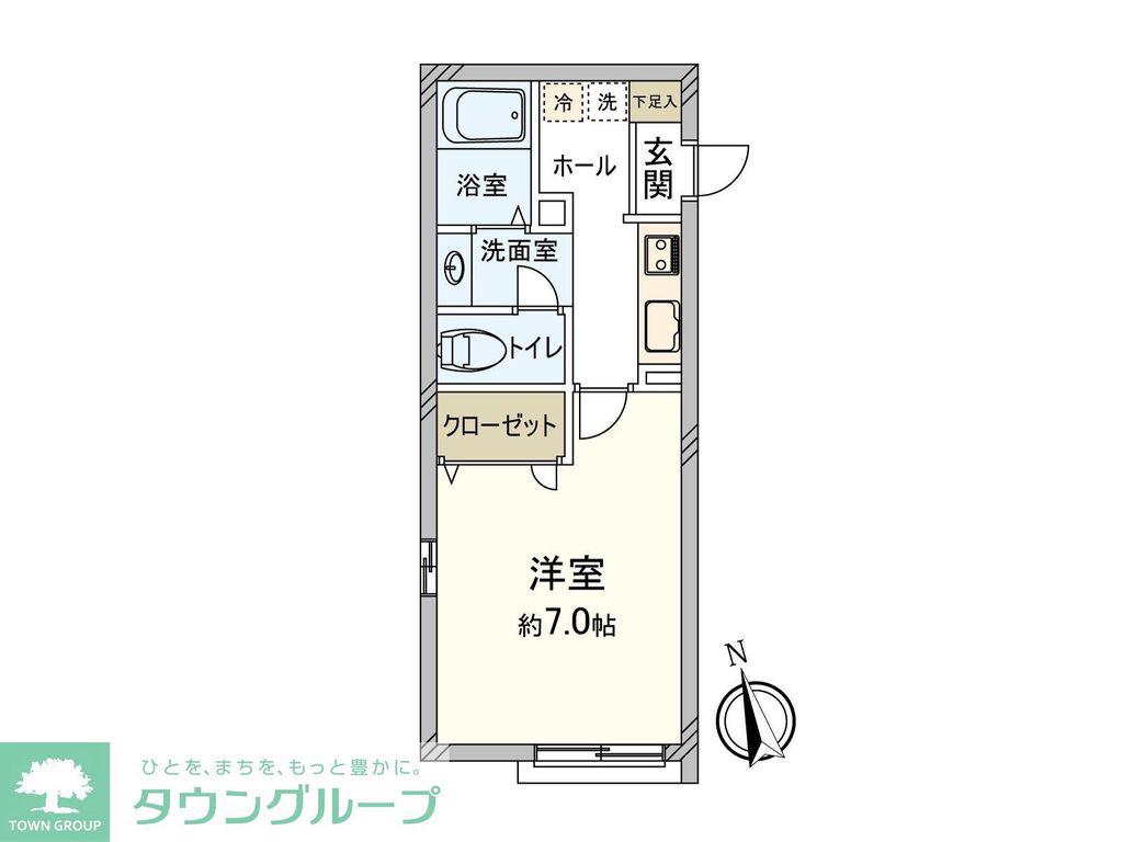 アゼリアコート(1K/1階)の間取り写真