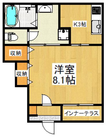 HALELEA・AOBA(1K/1階)の間取り写真