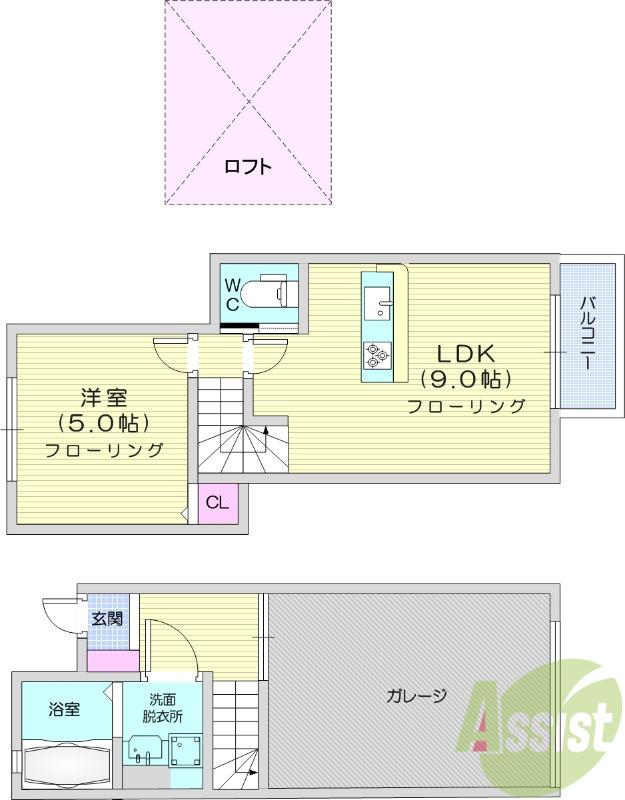 ARCREST(1LDK/1階)の間取り写真