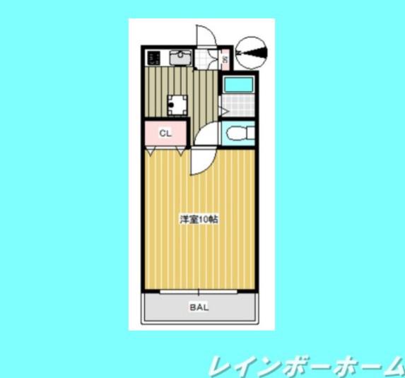 ブライトオーク(1K/3階)の間取り写真