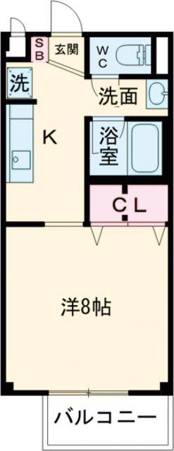 SURPLUSI宮前B(1K/1階)の間取り写真