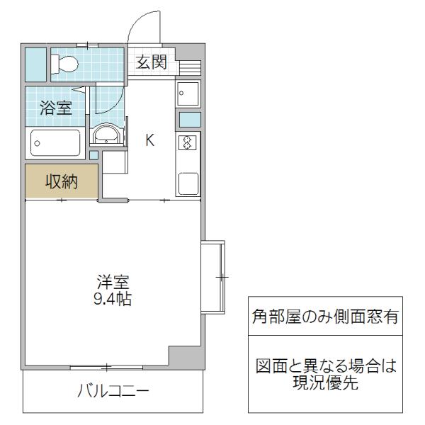 アンバサダ(1K/3階)の間取り写真