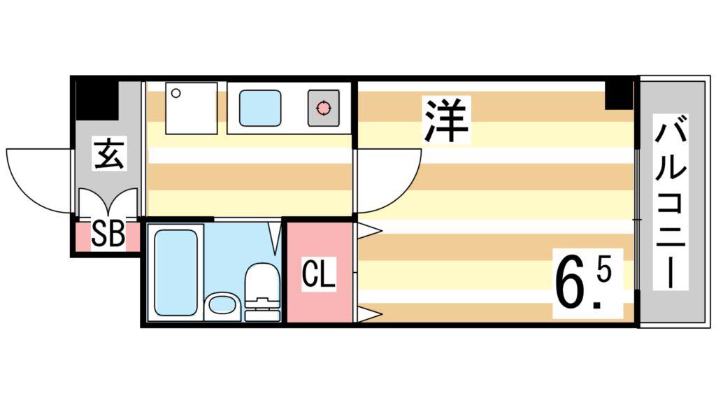 サクセス本多聞(1K/4階)の間取り写真