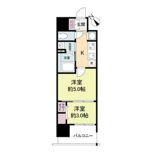 ARTIZA堺(1DK/13階)の間取り写真