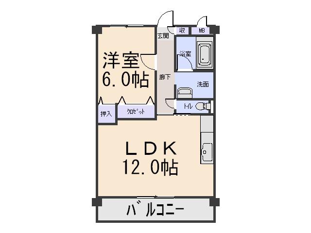 サン・セレーノ松原(1LDK/3階)の間取り写真
