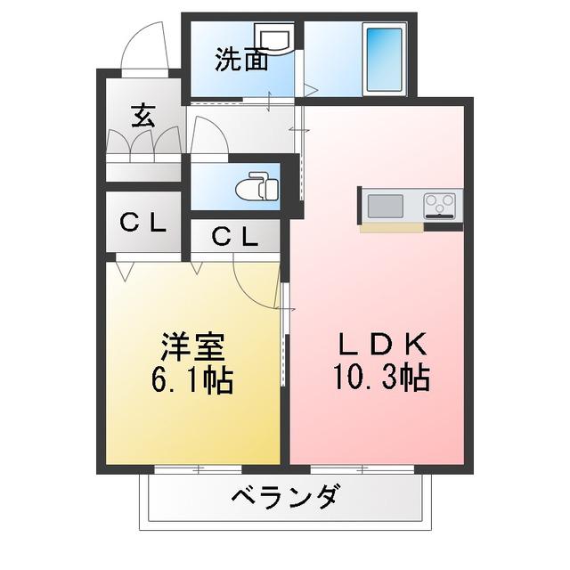 アクト メゾン(1LDK/2階)の間取り写真