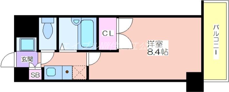 リベルタ―(1K/2階)の間取り写真