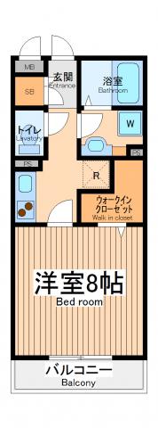 セジュールM松が枝(1K/1階)の間取り写真
