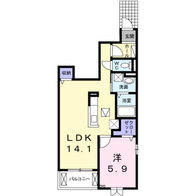 アステールIII(1LDK/1階)の間取り写真