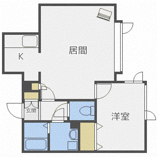 イマジンコーポ参番館(1LDK/3階)の間取り写真