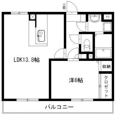 エルフィーネ(1LDK/3階)の間取り写真