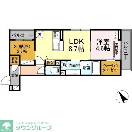 D-BLOOM COURT(1SLDK/3階)の間取り写真