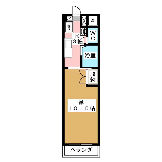 グランデール中町(1K/3階)の間取り写真
