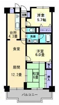 リマーニ太田(3LDK/6階)の間取り写真