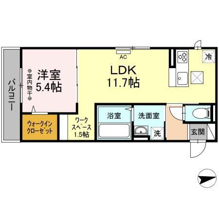 REGALO /(1LDK/1階)の間取り写真