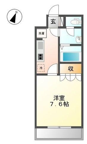 パールストリーム(1K/1階)の間取り写真