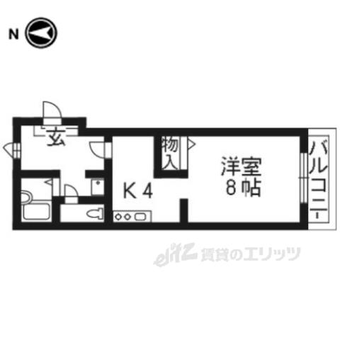 アテッサ京都A棟(1K/1階)の間取り写真