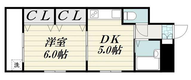 ジュネパレス新松戸第47(1DK/1階)の間取り写真