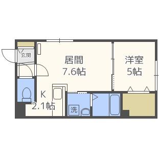 フォーチューンプラスサッポロII(1LDK/3階)の間取り写真