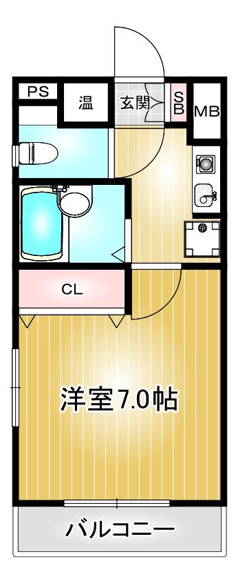 アメニティ泉(1K/5階)の間取り写真