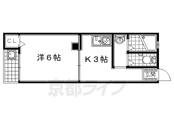 プロムナード(1K/2階)の間取り写真