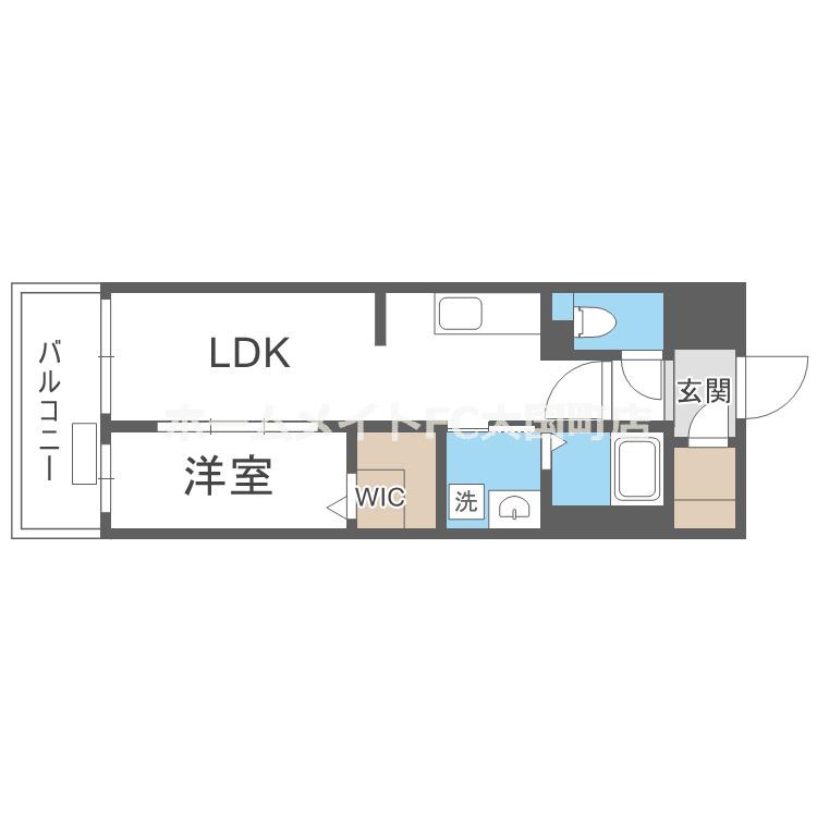 ALIVIS九条(1LDK/9階)の間取り写真