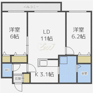 AILE PARK(2LDK/4階)の間取り写真