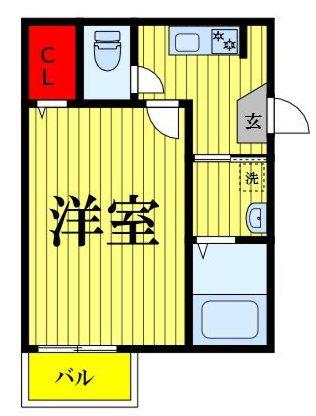 LARIA OMIYA(1K/1階)の間取り写真
