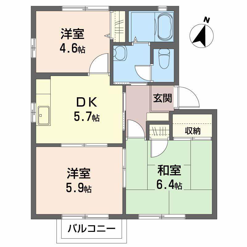アネックスプラザC(3K/1階)の間取り写真