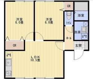 グローリアス阿久比(2LDK/1階)の間取り写真