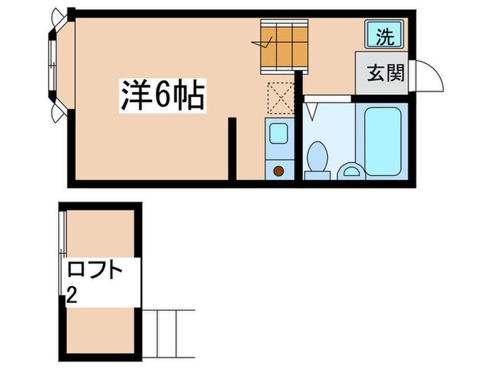 ヒルトップ麻生(ワンルーム/1階)の間取り写真