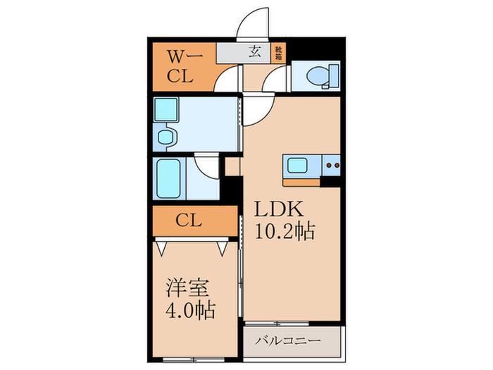 Mグランツ行橋(1LDK/5階)の間取り写真