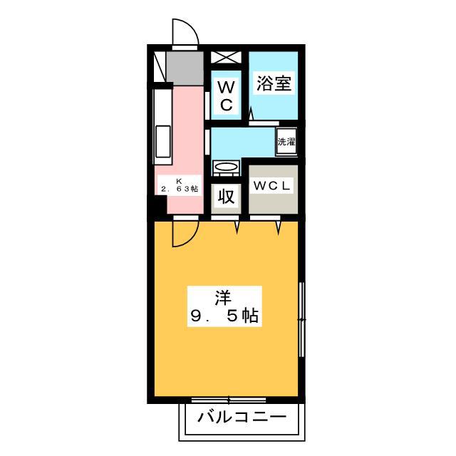 イーストハイコーポ西中原(1K/1階)の間取り写真