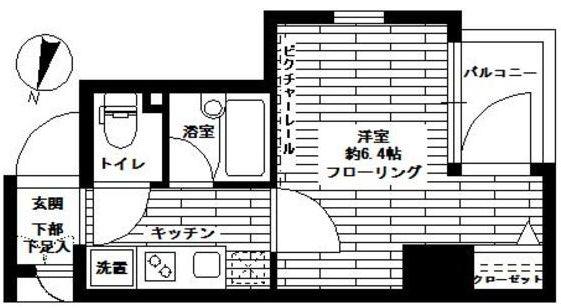 ステージファースト本郷(1K/4階)の間取り写真