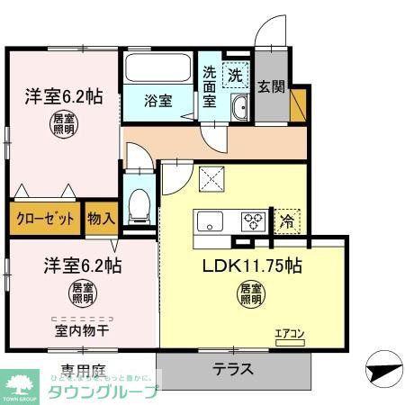 ROUTE297(2LDK/1階)の間取り写真