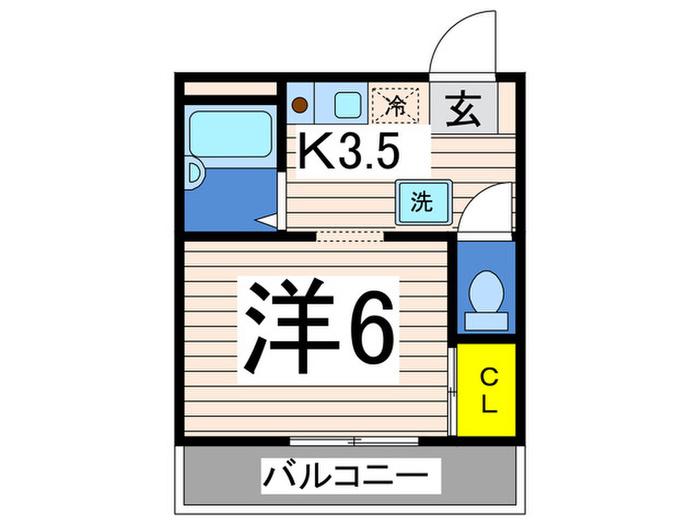 アーバントピア(1K/2階)の間取り写真